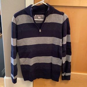 Boys Navy quarter zip sweater